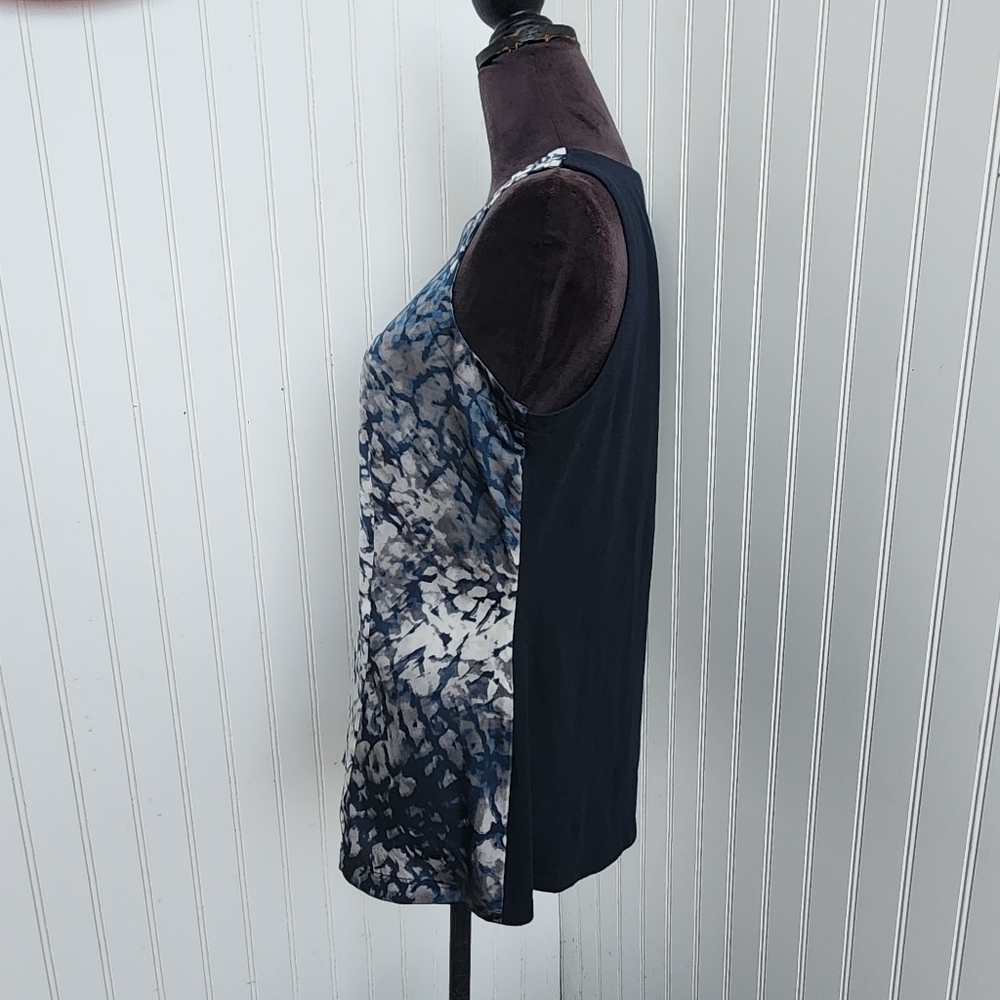 Ann Taylor Womens Blue Gray Satin Sleeveless Blouse Top Office Workwear Preppy M - Picture 5 of 10